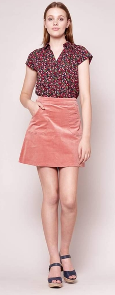 PRINCESS HIGHWAY Autumn Pink Cord Corduroy High Waisted A-line Mini Skirt - Picture 3 of 10